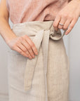 Lemon linen waist apron - Linen Couture