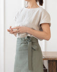 Lemon linen waist apron - Linen Couture