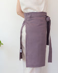 Lemon linen waist apron - Linen Couture