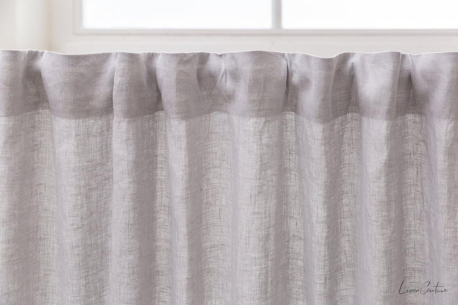 Light Grey linen curtain with multifunctional heading tape - Linen Couture