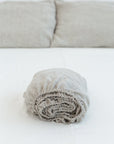 Light Grey linen fitted bedsheet - Linen Couture