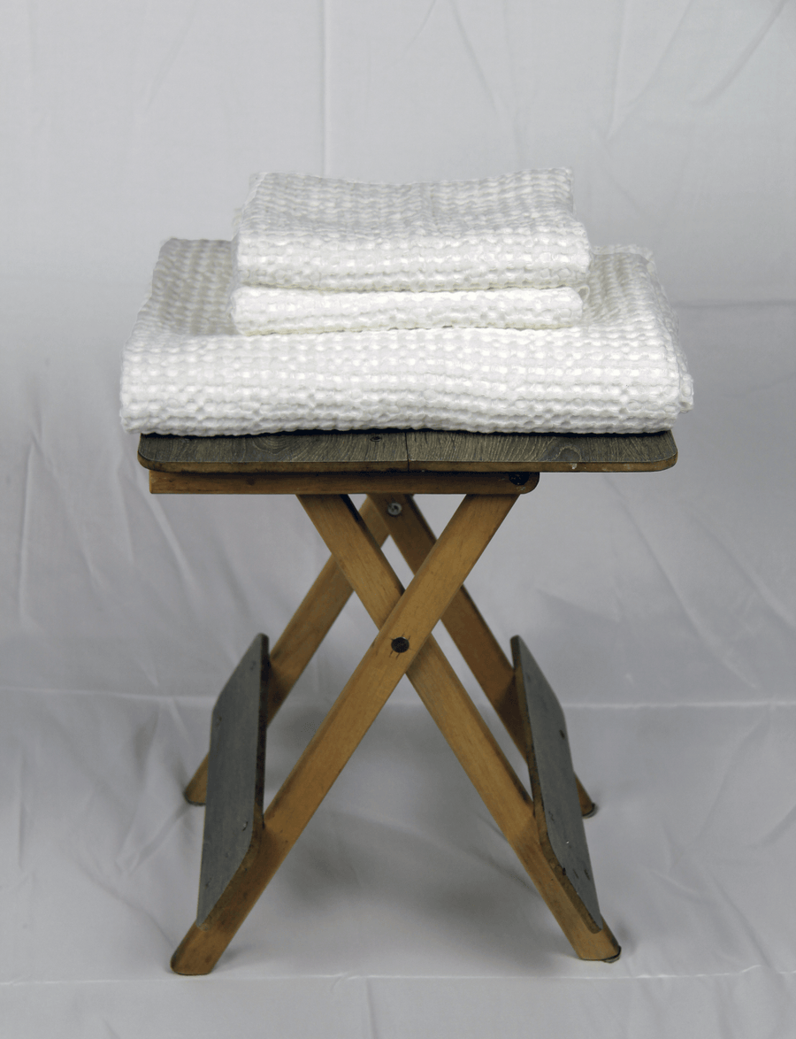 Light Grey linen waffle towel - Linen Couture