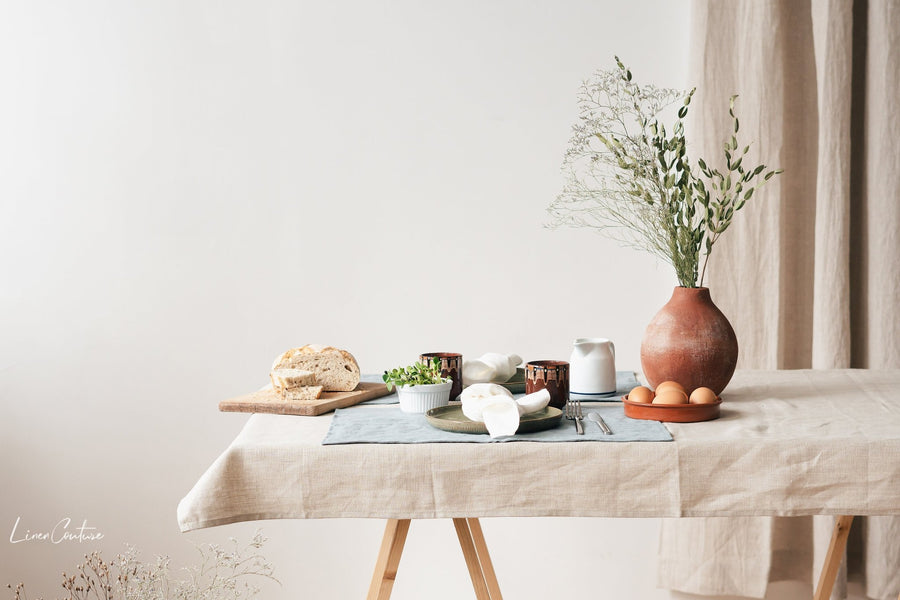 Light pink linen placemats set - Linen Couture