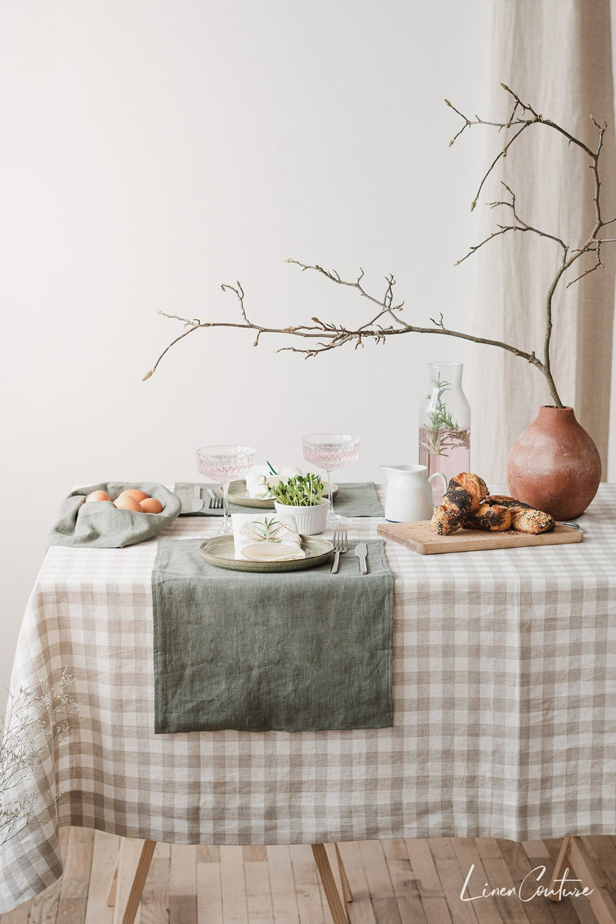 Light pink linen placemats set - Linen Couture