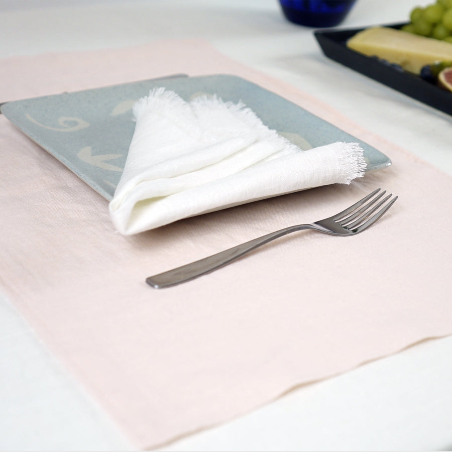 Light pink linen placemats set - Linen Couture