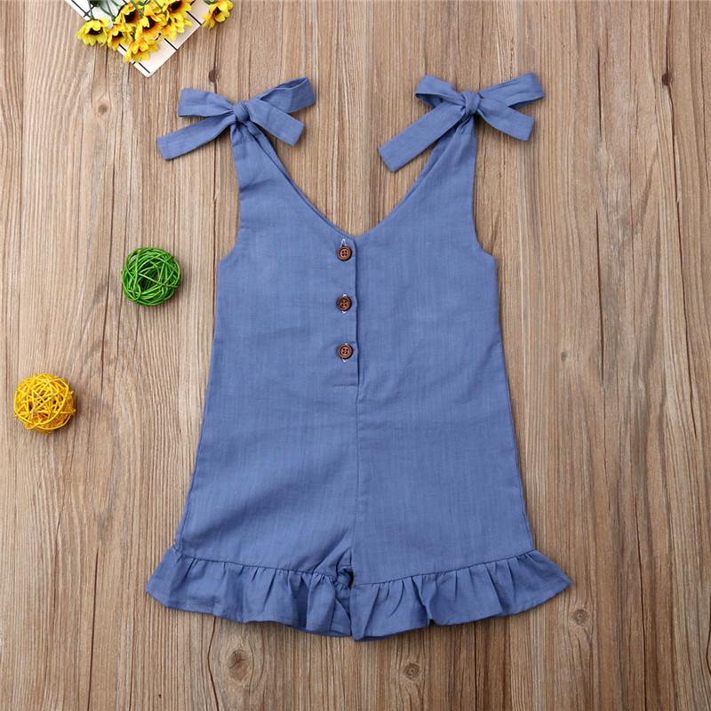 Linen Romper with Ruffles for Kids - Linen Couture