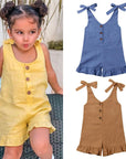 Linen Romper with Ruffles for Kids - Linen Couture