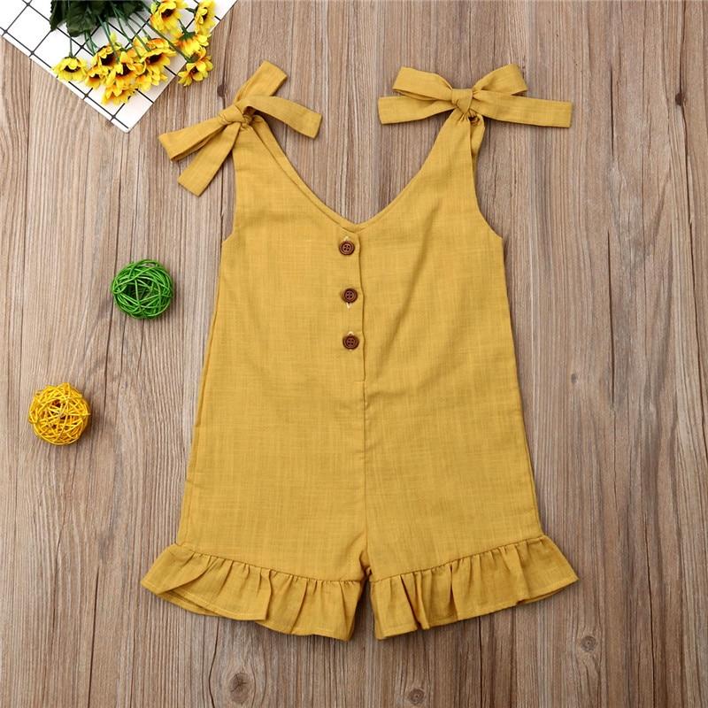 Linen Romper with Ruffles for Kids - Linen Couture