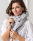 Linen scarf in Light Grey - Linen Couture