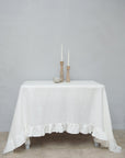 Linen Tablecloth with Ruffles - Linen Couture