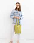 Mustard linen tote bag - Linen Couture