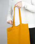 Mustard linen tote bag - Linen Couture