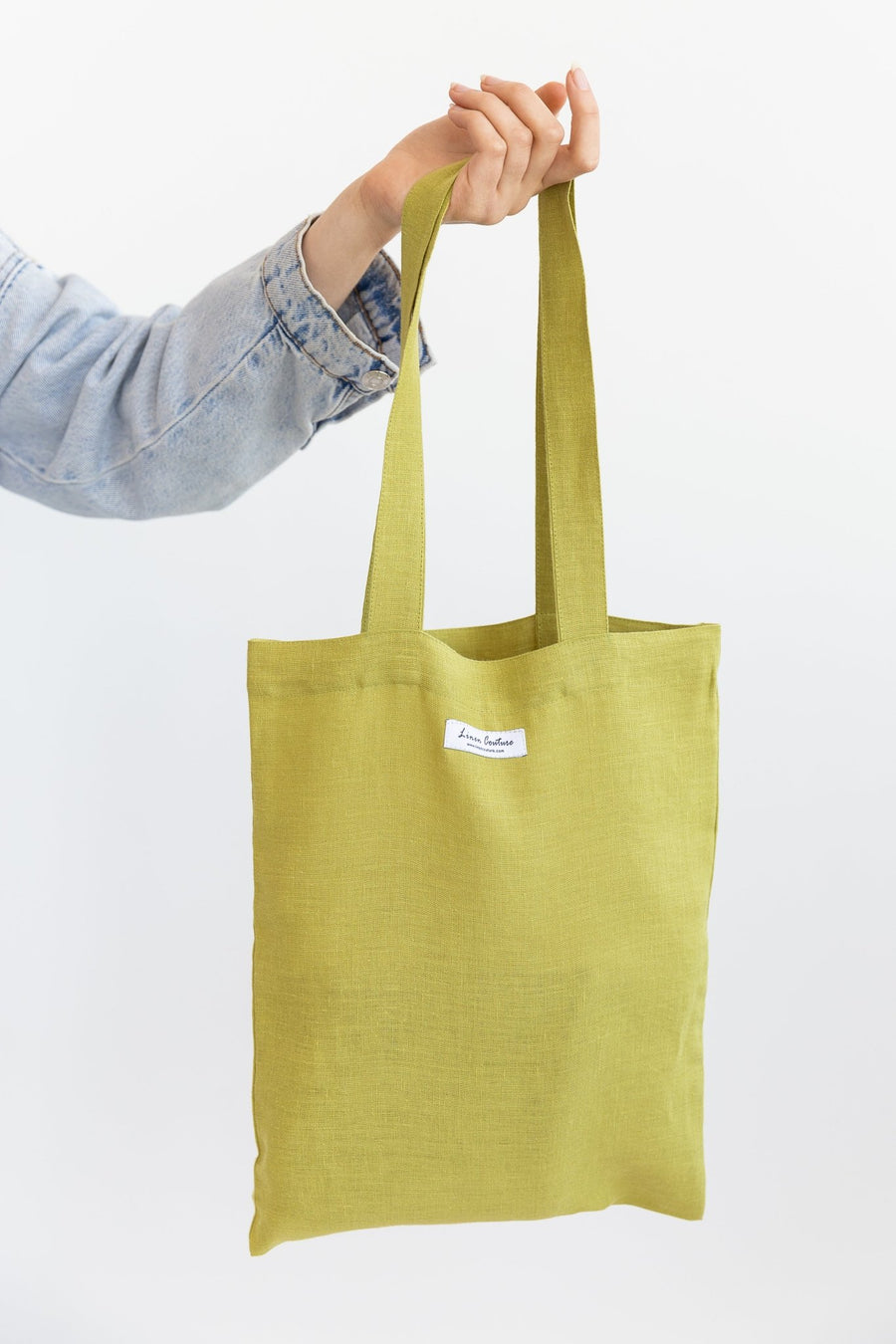 Mustard linen tote bag - Linen Couture