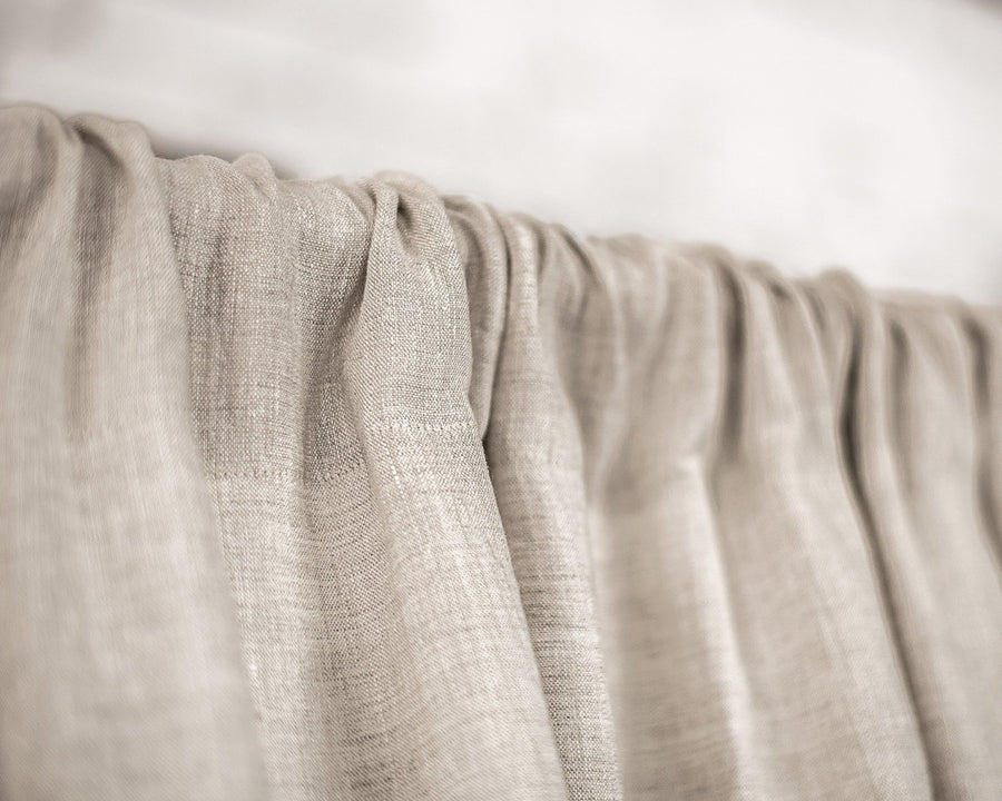 Natural Light linen curtain panel with rod pocket - Linen Couture