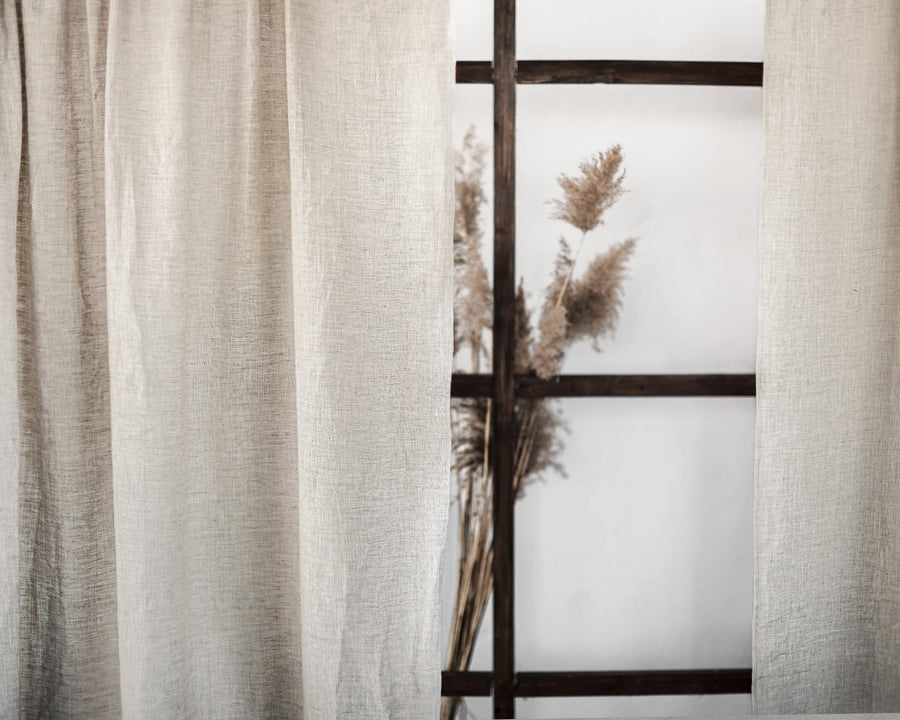 Natural Light linen curtain panel with rod pocket - Linen Couture