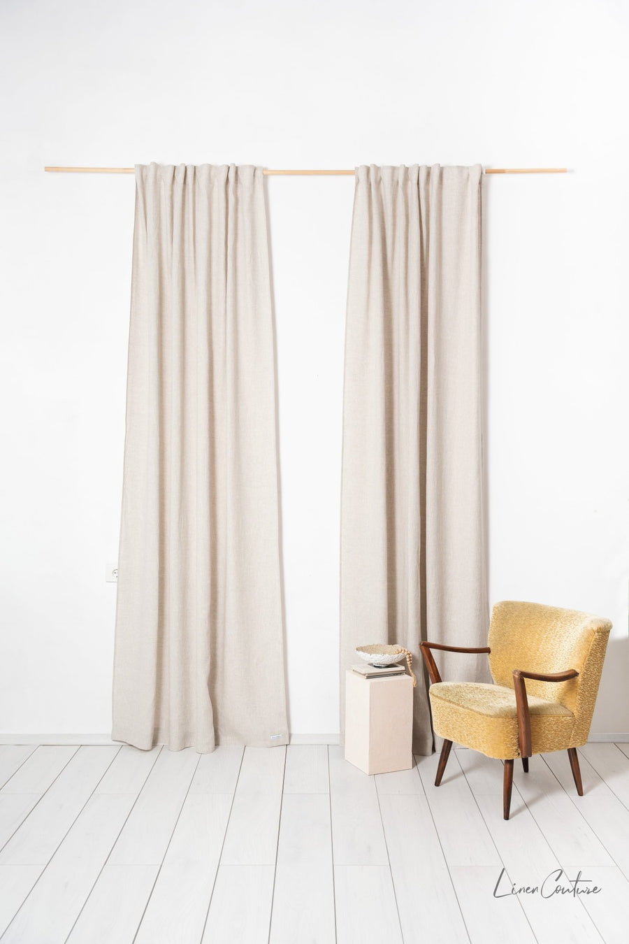 Natural Light linen curtain with multifunctional heading tape - Linen Couture