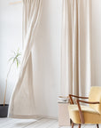 Natural Light linen curtain with multifunctional heading tape - Linen Couture