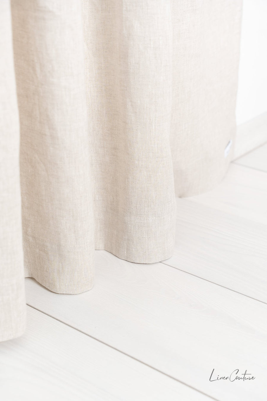 Natural light linen curtain with rod pocket - Linen Couture