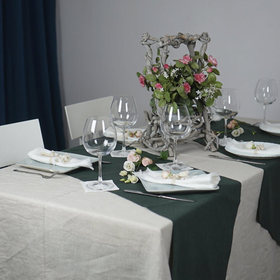 Natural light linen tablecloth - Linen Couture