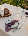 Natural Light linen tablecloth with ruffles - Linen Couture