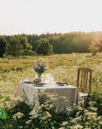 Natural Light linen tablecloth with ruffles - Linen Couture