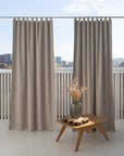 Natural linen curtain with blackout, tabs - Linen Couture