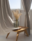 Natural linen curtain with blackout, tabs - Linen Couture