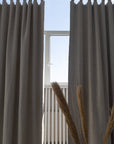 Natural linen curtain with blackout, tabs - Linen Couture