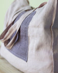 Pale Pink linen beach bag with two tones - Linen Couture