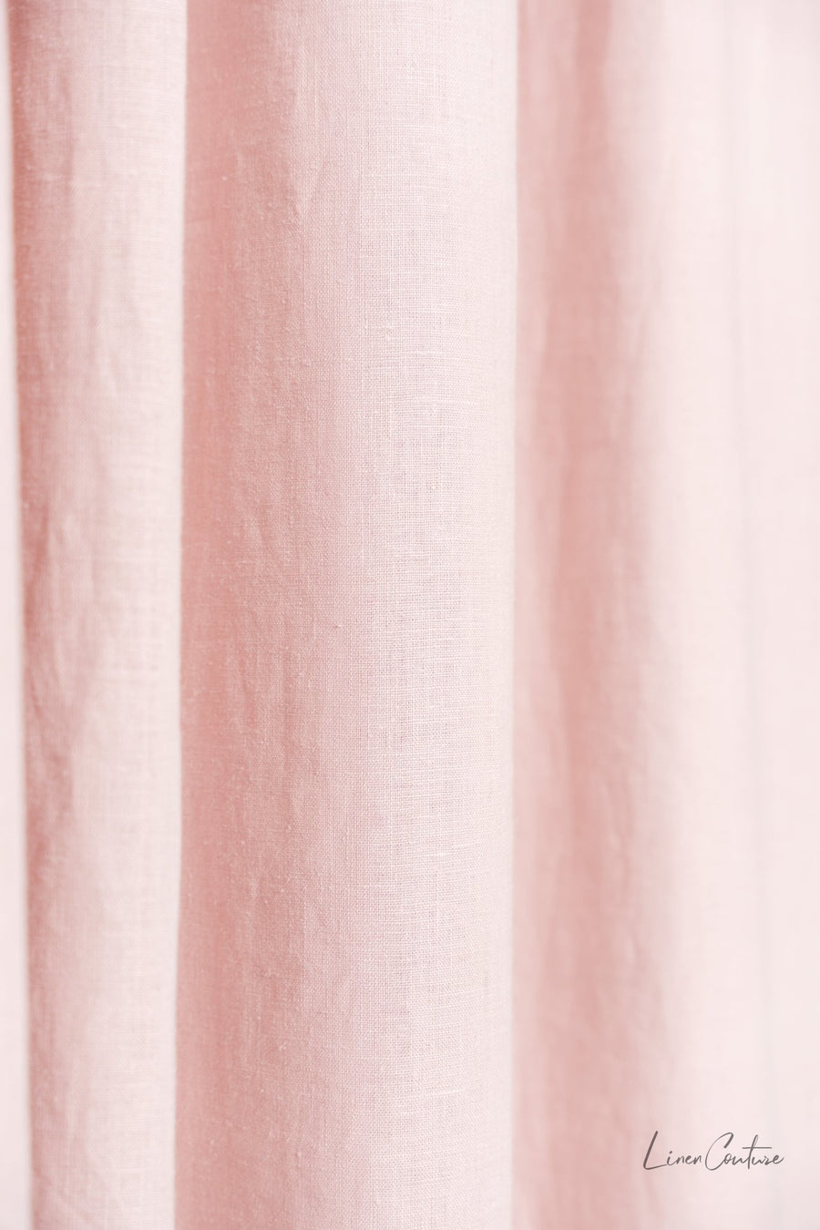 Pale Pink linen curtain with tabs - Linen Couture