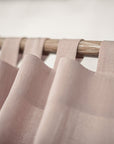 Pale Pink linen curtain with tabs - Linen Couture