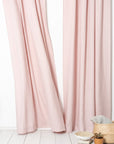 Pale Pink linen curtain with tabs - Linen Couture