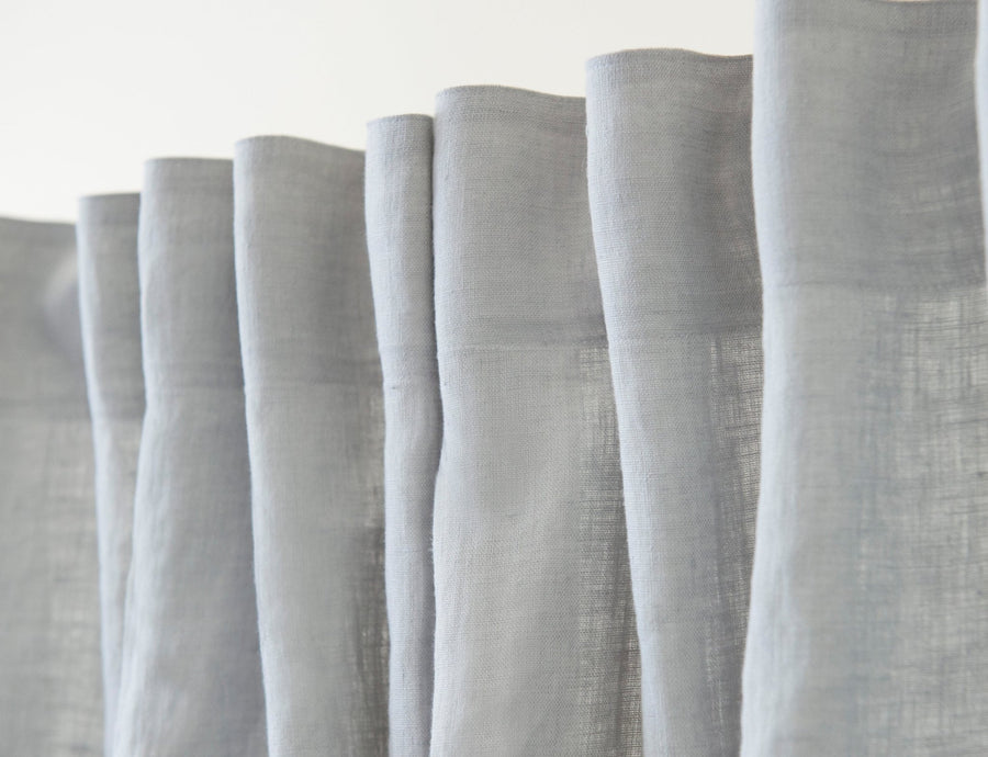 Pastel Plum linen curtain with multifunctional heading tape - Linen Couture