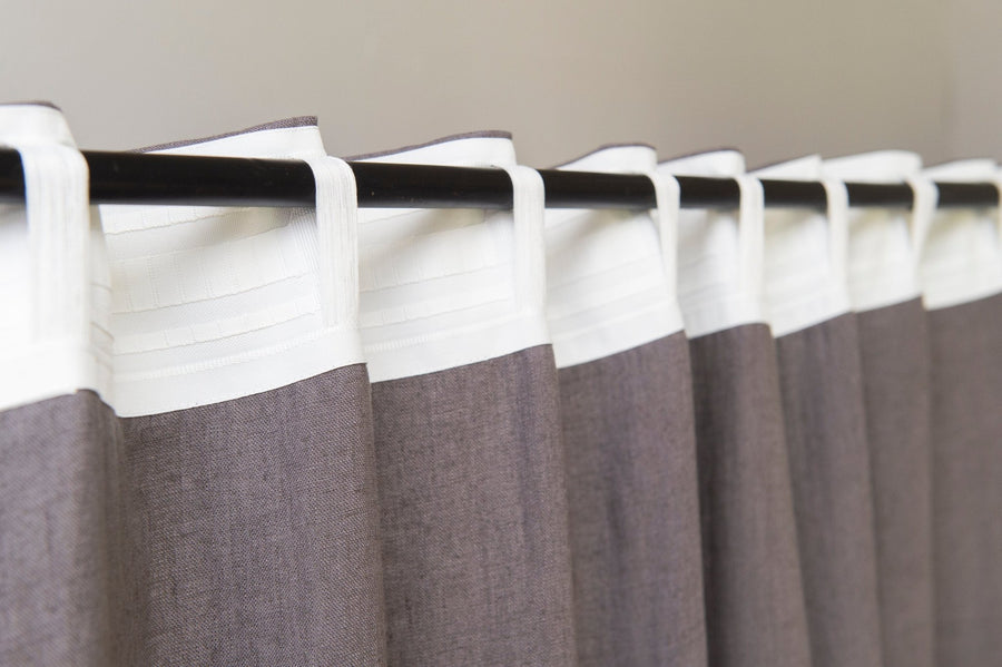 Pastel Plum linen curtain with multifunctional heading tape - Linen Couture