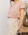 Pastel Plum linen waist apron - Linen Couture