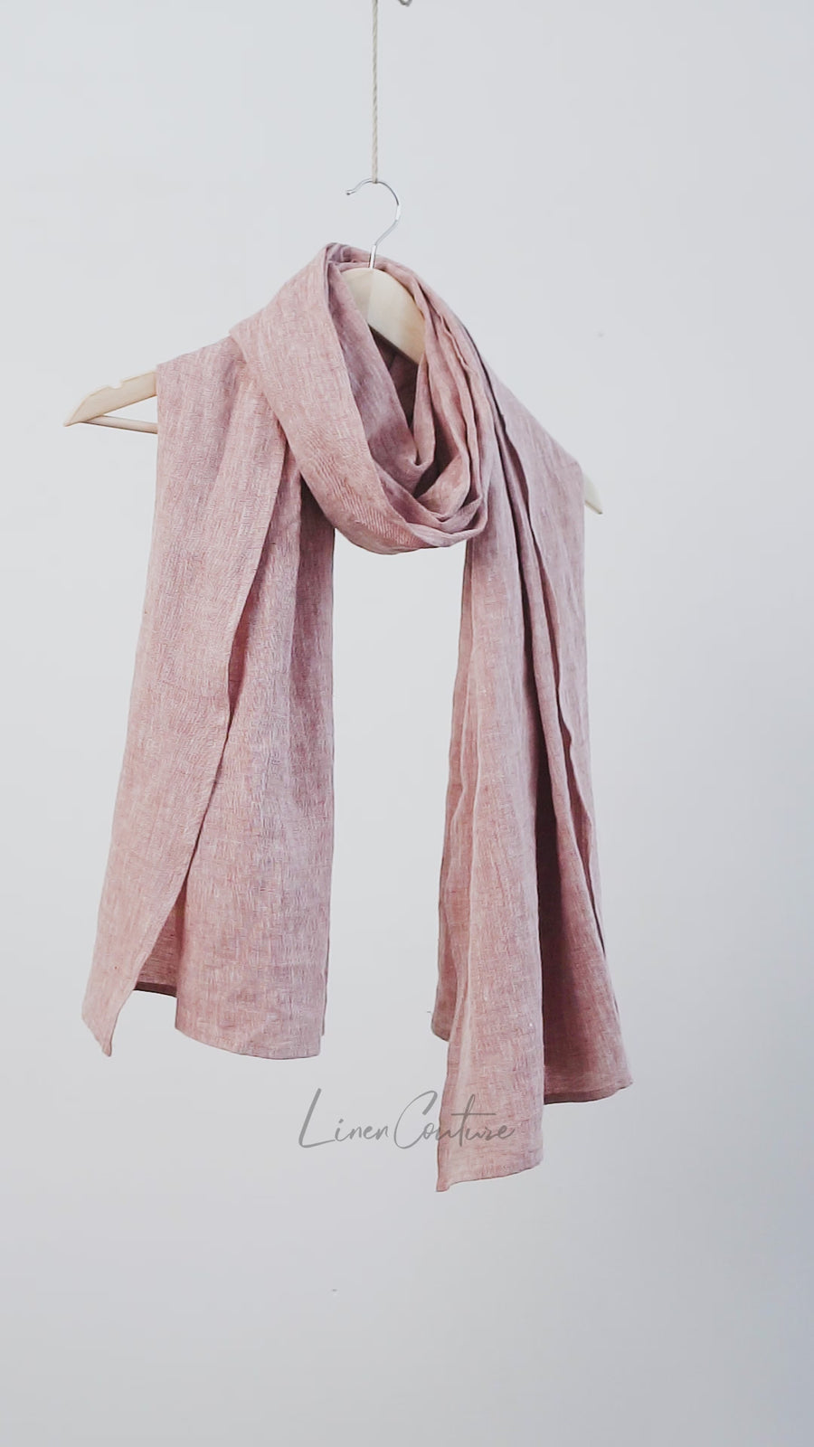 Reddish brown linen scarf