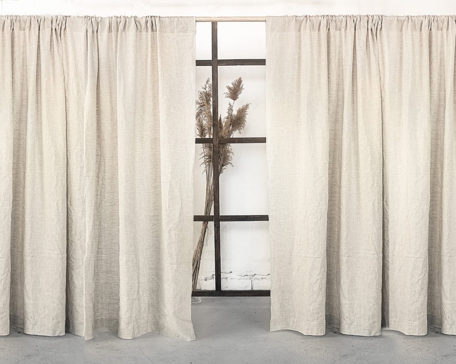 Grey linen curtain with rod pocket - Linen Couture Boutique