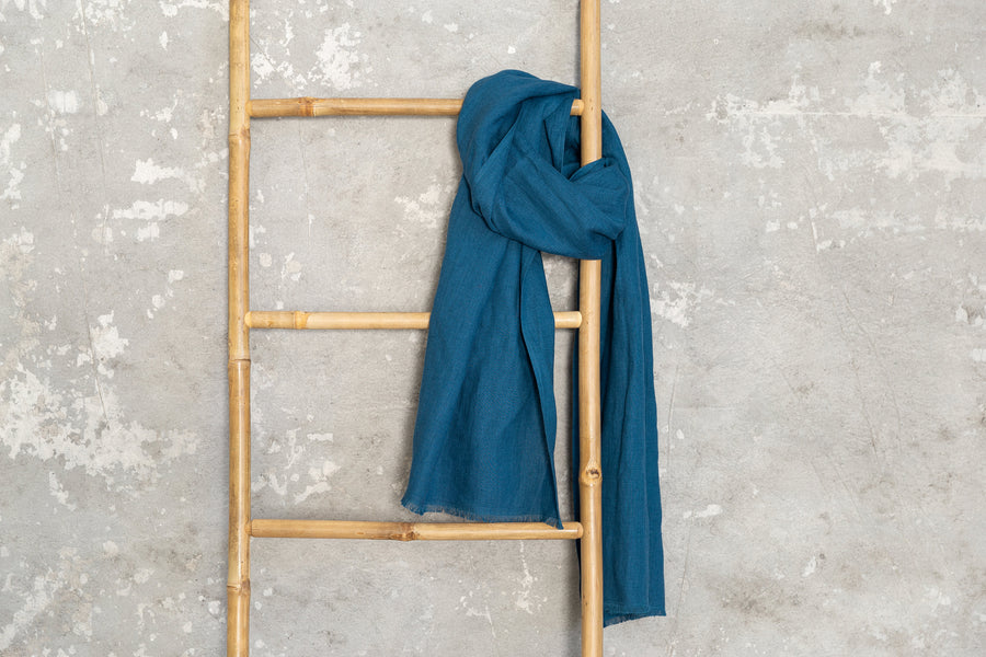 Dark Sea Blue scarf - Linen Couture Boutique